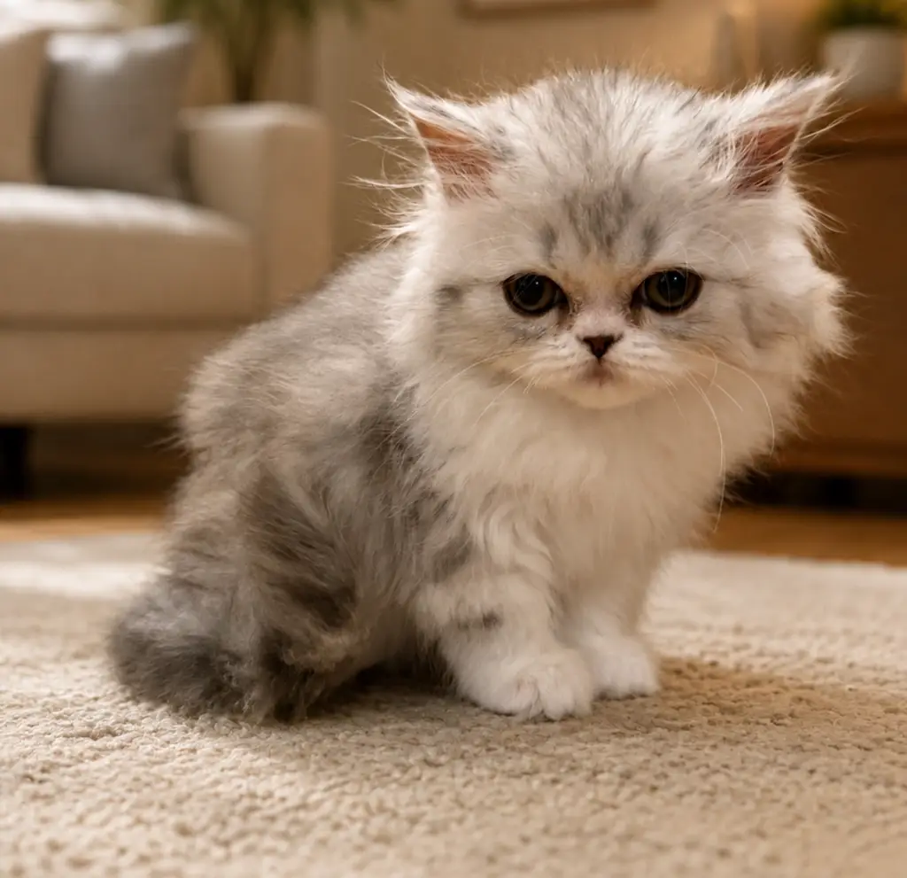 Persian Kitten in the living room