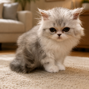 Persian Kitten in the living room