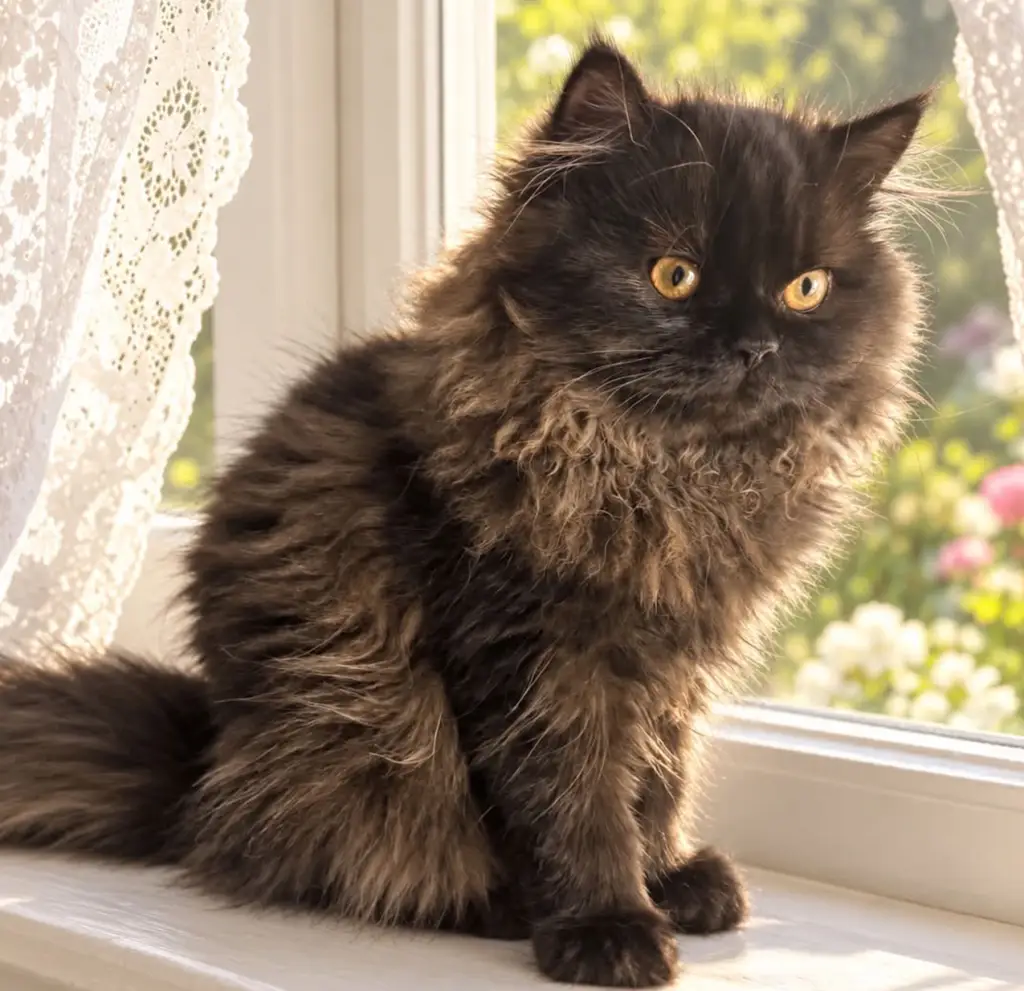 Shayla Persian kitten sitting in the window