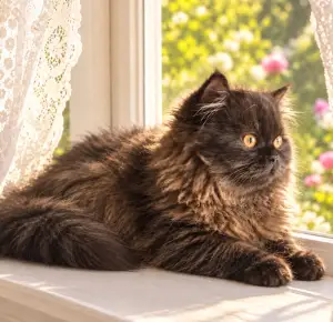 Shayla Persian kitten sitting in the window