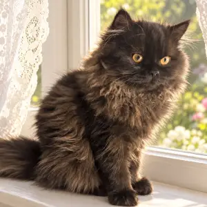 Shayla Persian kitten sitting in the window