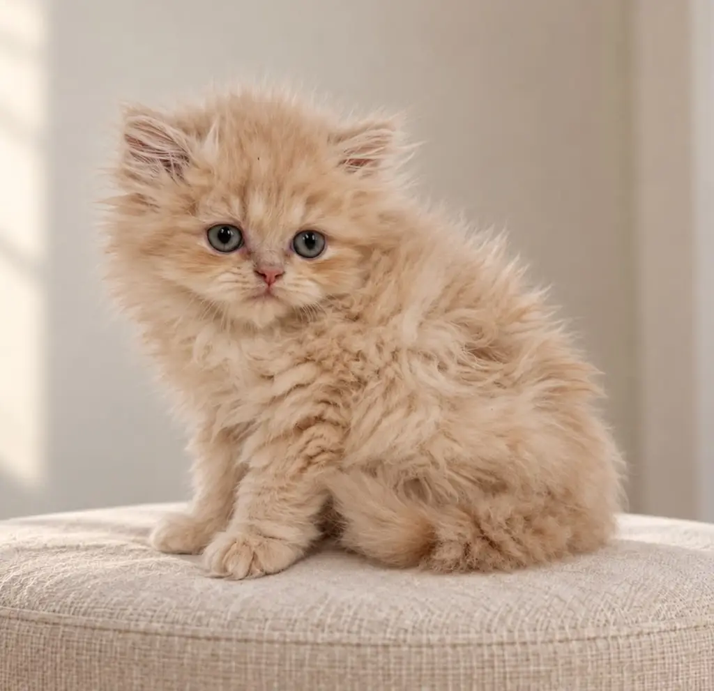 Sully Persian Kitten in Bedroom